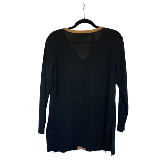 MISOOK Black Tan Women’s Blouse Size Small - Picture 3 of 7